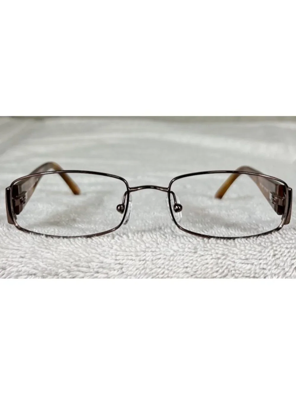 Fendi F878 705 Bronze Full Rim Metal Rectangular Eyeglasses Frames 52-17-135